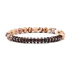 Natural Zebra Jasper & Synthetic Non-magnetic Hematite Beads Energy Stretch Bracelets Set BJEW-JB07142-02-2