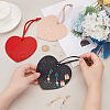 FINGERINSPIRE 3Pcs 3 Colors Imitation Leather Earring Display Cards EDIS-FG0001-66-3
