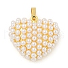 Rack Plating Brass & ABS Plastic Imitation Pearl Pendants X-KK-N255-03E-G-RS-1