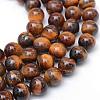 Round Natural Tiger Eye Bead Strands G-R345-4mm-25-1