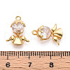 Brass Micro Pave Cubic Zirconia Charms KK-N263-60G-3