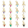 DICOSMETIC 16PCS 8Colors Brass Micro Pave Cubic Zirconia Charms KK-DC0003-69-1