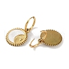 Flat Round with Moon 304 Stainless Steel Shell Stud Earrings EJEW-L283-021G-2