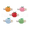 Embroidery Cloth Alloy and Plastic Apple Alligator Hair Clips PHAR-JH00128-2