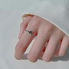 Square Brass Micro Pave Cubic Zirconia Cuff Rings FS-WG71659-01-3