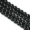 Natural Black Onyx Round Beads Strand X-G-L087-12mm-01-2