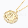 Brass Micro Pave Clear Cubic Zirconia Pendant Necklaces NJEW-J059-01P-1