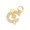 Brass Micro Pave Cubic Zirconia Pendants KK-D325-46G-2