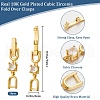 Beebeecraft 10Pcs Brass with Cubic Zirconia Fold Over Clasps ZIRC-BBC0002-67G-2