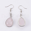 Natural Rose Quartz Dangle Earrings EJEW-F133-02G-2