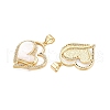 Brass Micro Pave Clear Cubic Zirconia Pendants KK-N254-197G-2