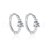 Simple S925 Sterling Silver Twisted Teardrop Hoop Earrings NS9884-1-1