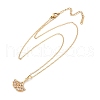 Ginkgo Leaf Brass Micro Pave Cubic Zirconia Pendant Neckalces NJEW-C076-26G-4