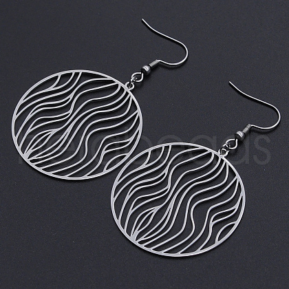 Tarnish Resistant 201 Stainless Steel Dangle Earrings STAS-S105-JN604-1-1