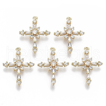 Brass Micro Pave Cubic Zirconia Pendants KK-R112-067-NF-1