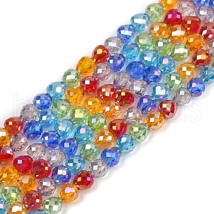 Electroplate Glass Beads Strands EGLA-D300-08-6mm-1