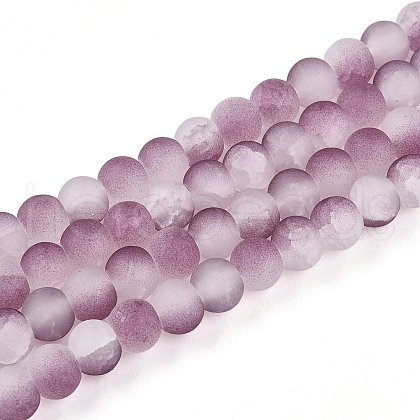 Crackle Glass Beads Strands GLAA-N009-6mm-05-1