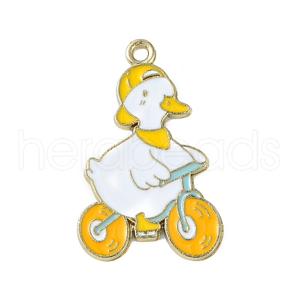 Light Gold Tone Alloy Enamel Pendants ENAM-C013-01C-1