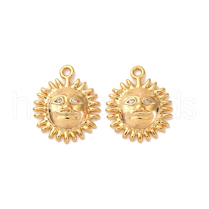 Brass Micro Pave Cubic Zirconia Pendants KK-K382-61G-1