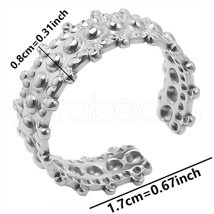 Round Ball Stainless Steel Open Cuff Ring for Unisex Simple GK5113-1-1