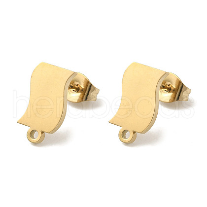 Ion Plating(IP) 304 Stainless Steel Stud Earring Findings STAS-I206-66G-1