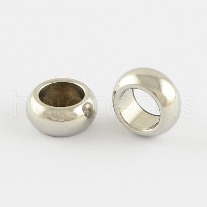 Tarnish Resistant Stainless Steel Large Hole Rondelle Beads STAS-Q175-02-1