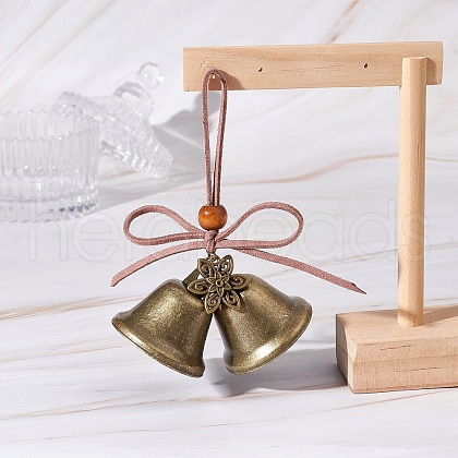 Iron Bell & Tibetan Style Alloy Pendant Decorations HJEW-JM03370-03-1