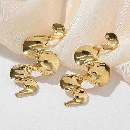 304 Stainless Steel Stud Earrings EJEW-K302-02G-1