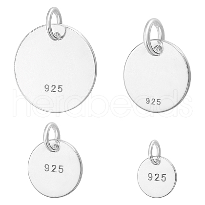   4Pcs 4 Styles 925 Sterling Silver Pendants STER-PH0002-47-1