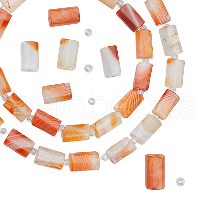 SUPERFINDINGS 2 Strands Natural Orange Botswana Agate Beads Strands G-FH0002-39-1