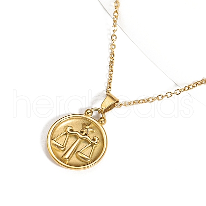 Stainless Steel Constellation Pendant Cable Chain Necklaces for Women Men PW-WG22DB4-09-1