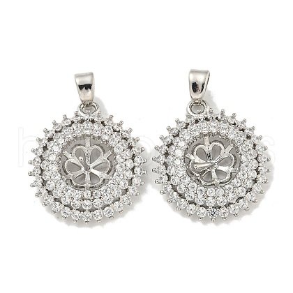 Rack Plating Brass Peg Bail Pendants Micro Pave Cubic Zirconia KK-A214-18P-1