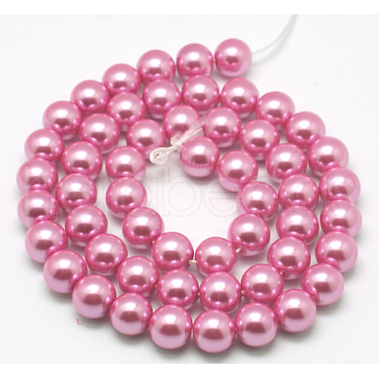 Eco-Friendly Dyed Glass Pearl Round Beads Strands HY-A002-10mm-RB109-1