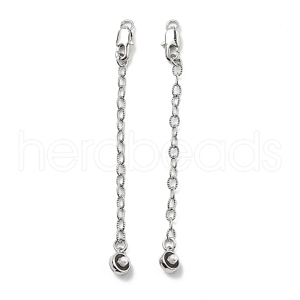 Brass Enamel ABS Imtation Pearl End with Chain KK-B129-27P-02-1
