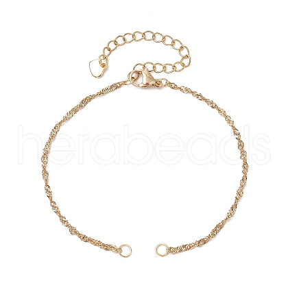 304 Stainless Steel Singapore Chain Bracelet Making AJEW-JB01306-01-1