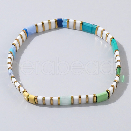 Bohemian Style Glass Seed Beaded Stretch Bracelets for Women Men ZJ1483-14-1