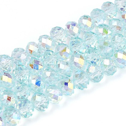 Transparent Glass Beads Strands EGLA-N016-6mm-01-1