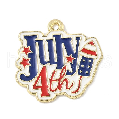 Independence Day Alloy Enamel Pandants FIND-M083-05C-G-1
