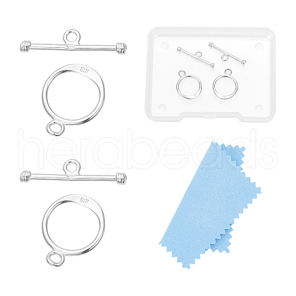 Unicraftale 2Pcs 925 Sterling Silver Toggle Clasps STER-UN0001-46-1