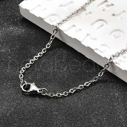 Non-Tarnish 304 Stainless Steel Cable Chain Necklace for Men Women STAS-L164A-01P-B-1