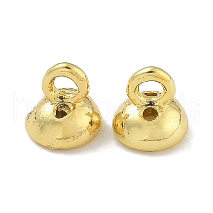 Brass Bead Cap Pendant Bails KK-P284-15G-01-1