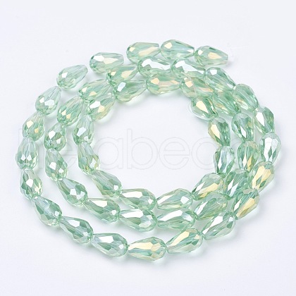 Electroplate Glass Beads Strands X-EGLA-D015-15x10mm-29-1