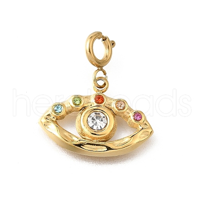 Eye 304 Stainless Steel Rhinestone Pendant Decorations STAS-H202-13G-02-1