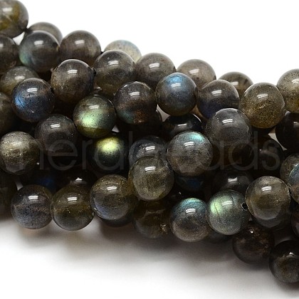 Natural Gemstone Labradorite Round Beads Strands G-E251-33-12mm-1