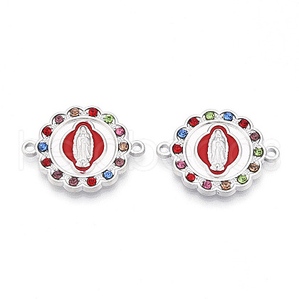 Alloy Rhinestone Enamel Connector Charms PALLOY-T092-02-1