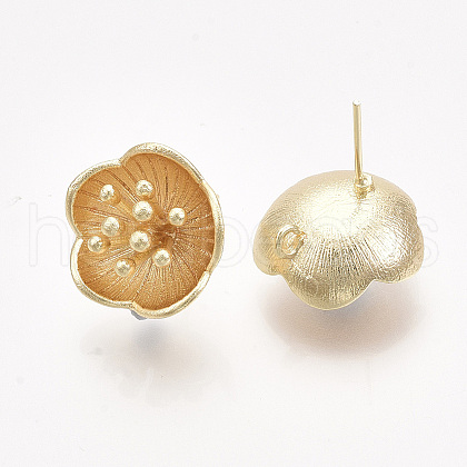 Brass Stud Earring Findings X-KK-T038-587G-NF-1