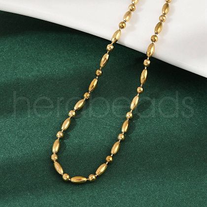 2.5MM 304 Stainless Steel Round Oval Link Chain Necklaces NJEW-M110-01G-1