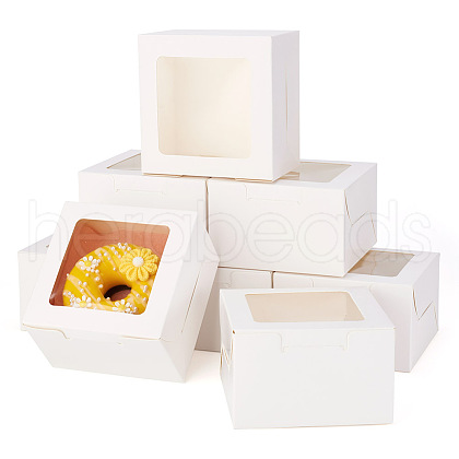 Square Paper Biscuit Boxes with Square Clear Window CON-TAC0001-12B-01-1