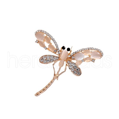 Dragonfly Alloy Crystal Rhinestone Insect Brooch PW-WG14DEB-01-1