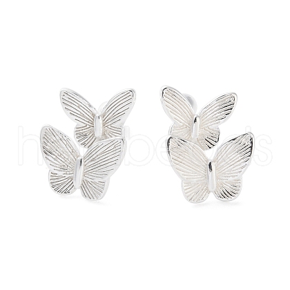 999 Fine Silver Butterfly Cartilage Earrings EJEW-P296-13S-1